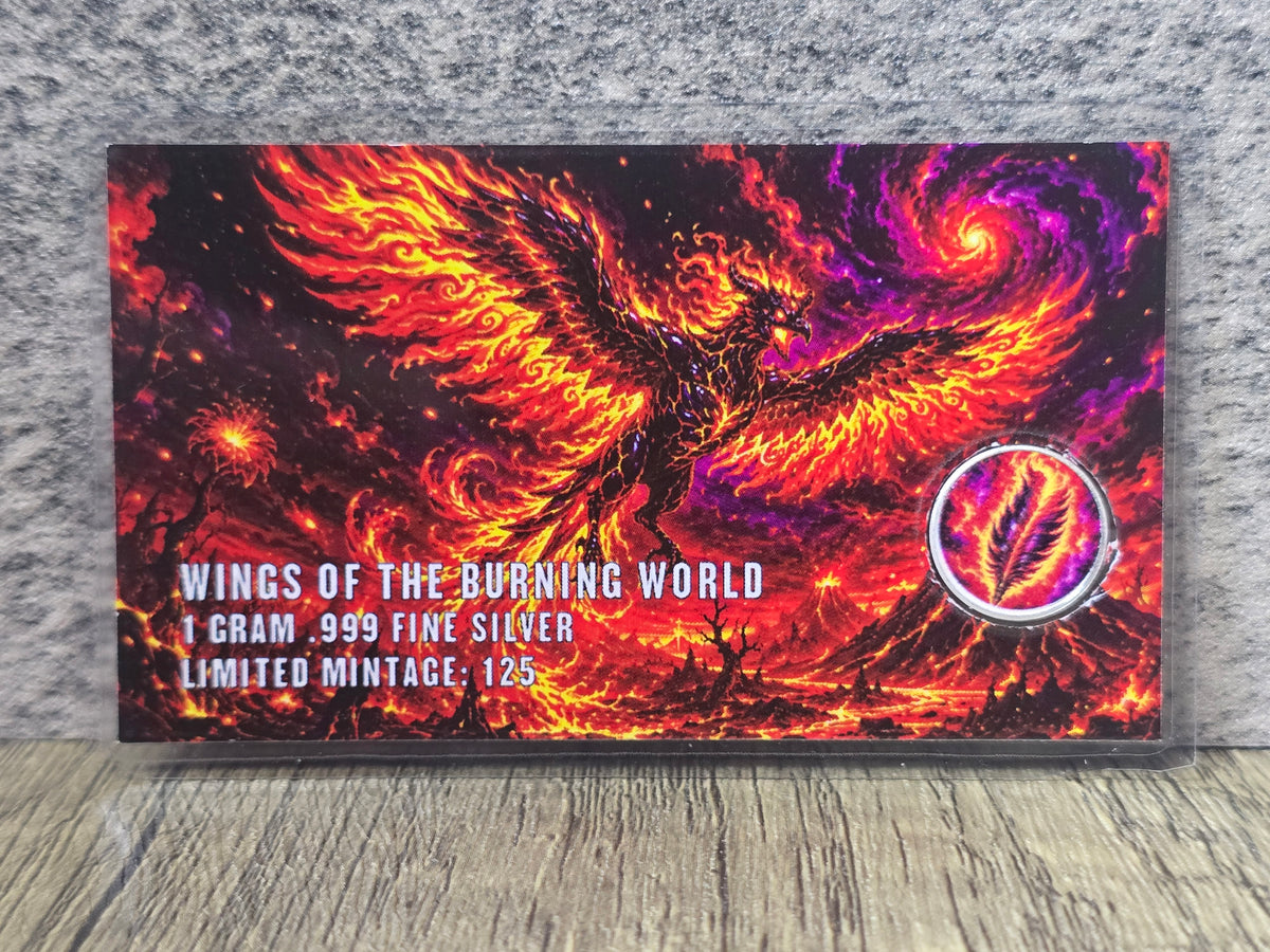Wings of the burning world, 1g silver phoenix, HayleyBug Mint