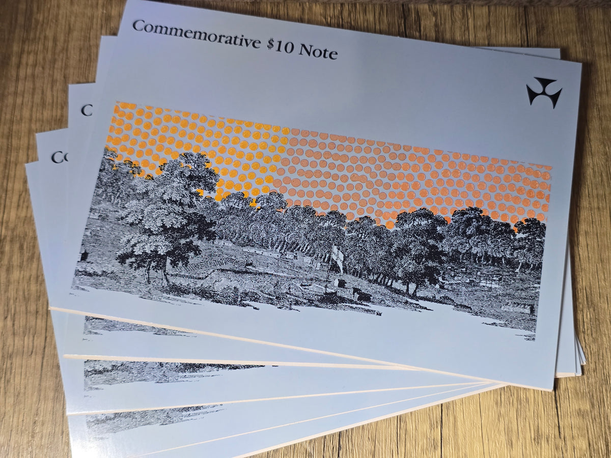 Bicentenary $10 Banknote Folio 1988, (Run of 5 consecutive) AA23 last prefix