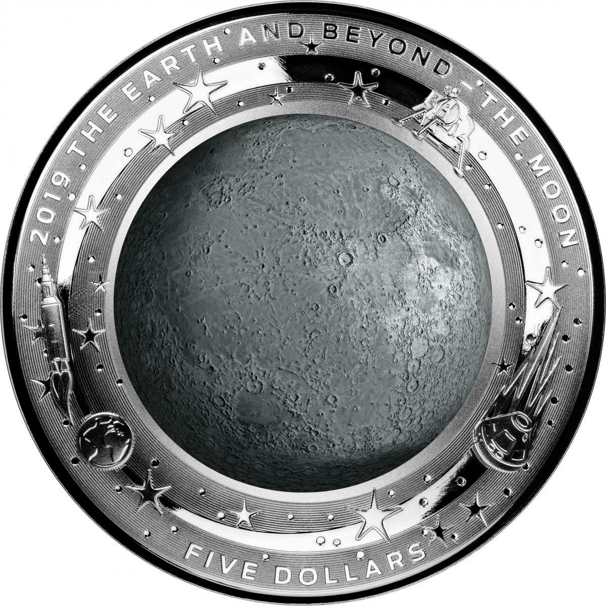 The Moon $5 Domed 2019