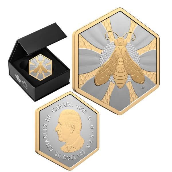 HoneyBee 1oz Gold Gilded Canada 2025
