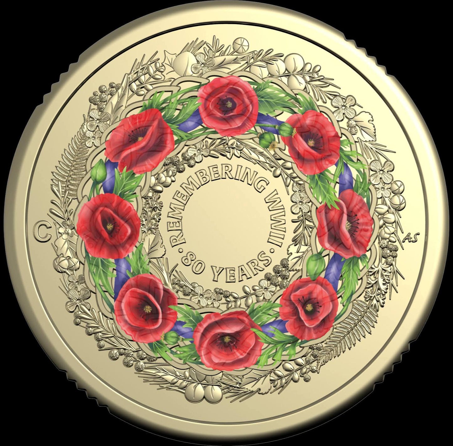 80th Anniversary The End of WW2 $2 Poppy Wreath C-Mint