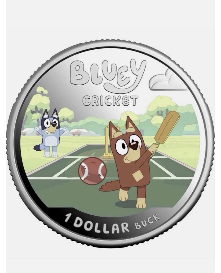 Bluey Cricket $1 Coloured Silver Proof 2027