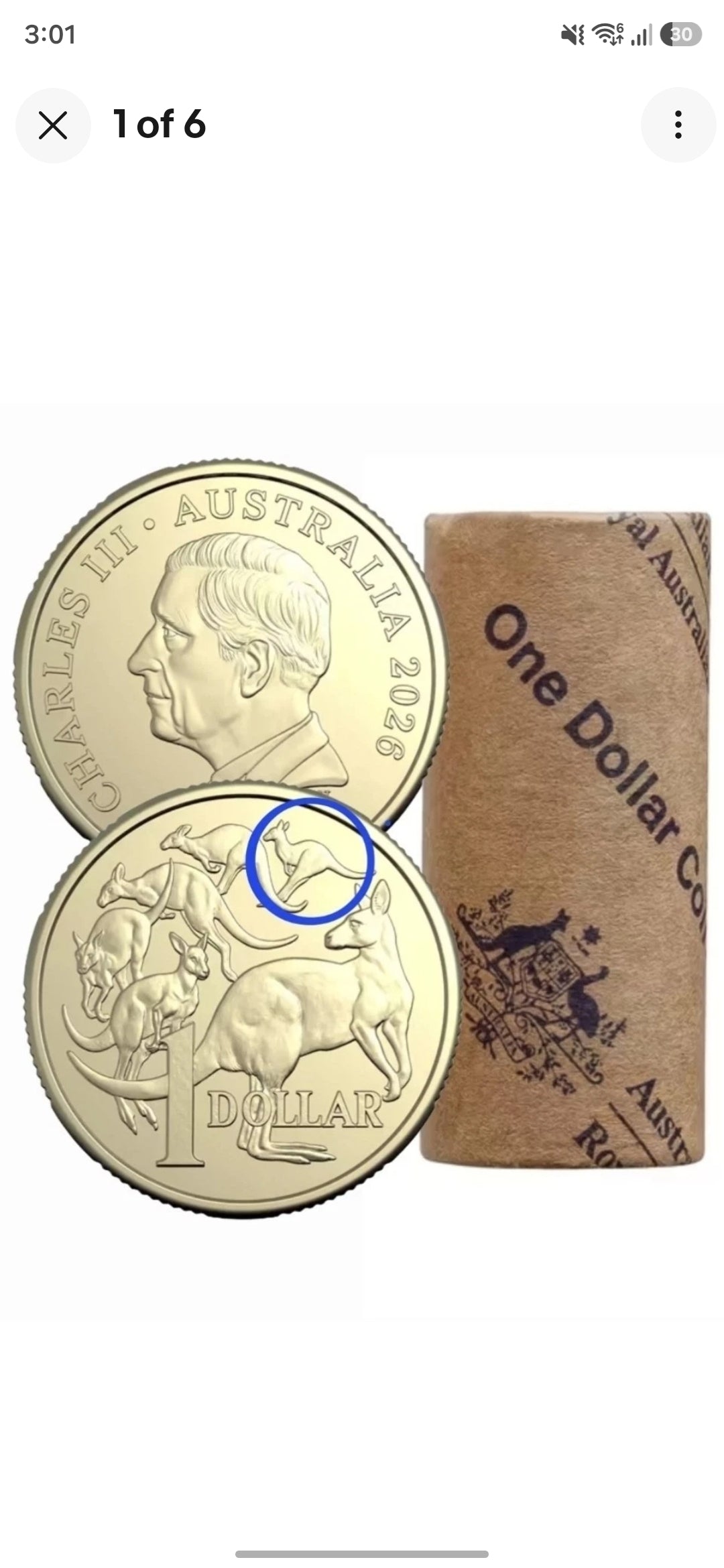 2026 $1 Mob of Six Roos, RAM Roll (T/T, H/H)