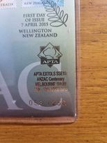Anzac Joint Issue (Aus/NZ) 50c APTA Overprint 2015