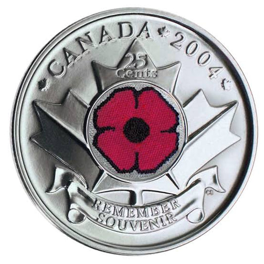 Canada 2004 Remembrance Red Poppy Quarter UNC