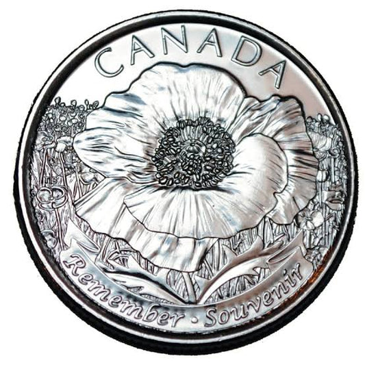 Canada 2015 Remembrance Red Poppy Quarter UNC