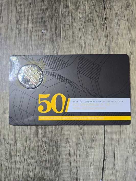50th anniversary of RAM coloured 50c World Money Fair Issue 2015