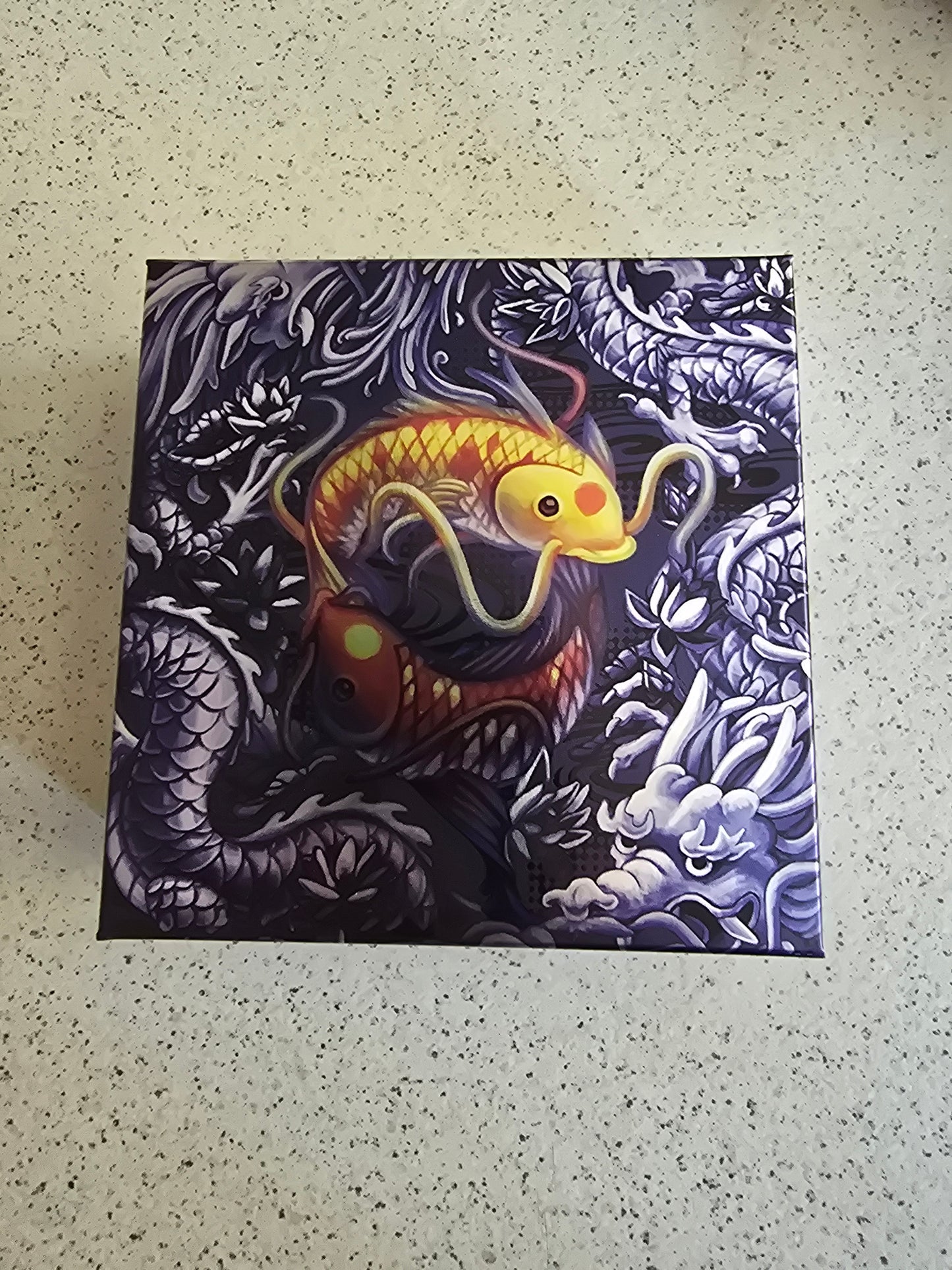 Double Dragon & Yin Yang Koi 2oz coloured antique silver 2021