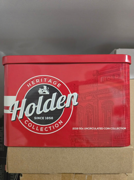 Holden Heritage 12-coin 50c card, 2016 tin set