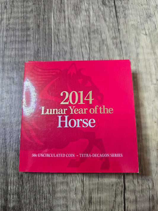 Lunar 50c Card - 2014 Horse (Tetra-Decagon Series)