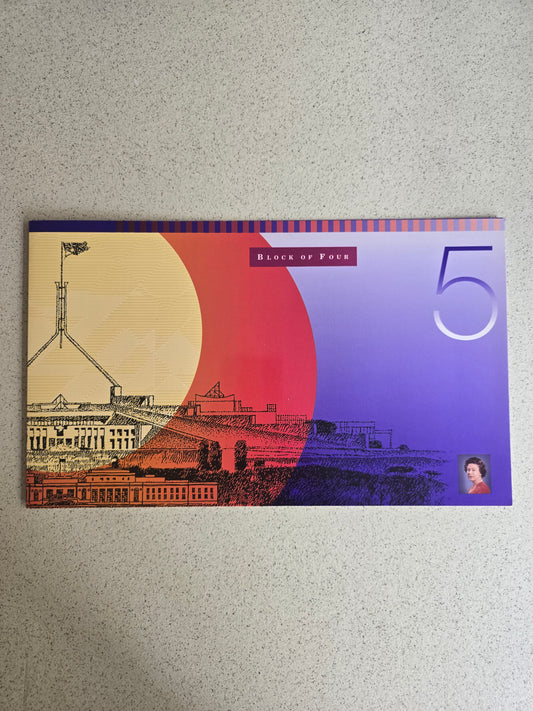 $5 Block of Four 1996 NPA Folio (Red Serial)