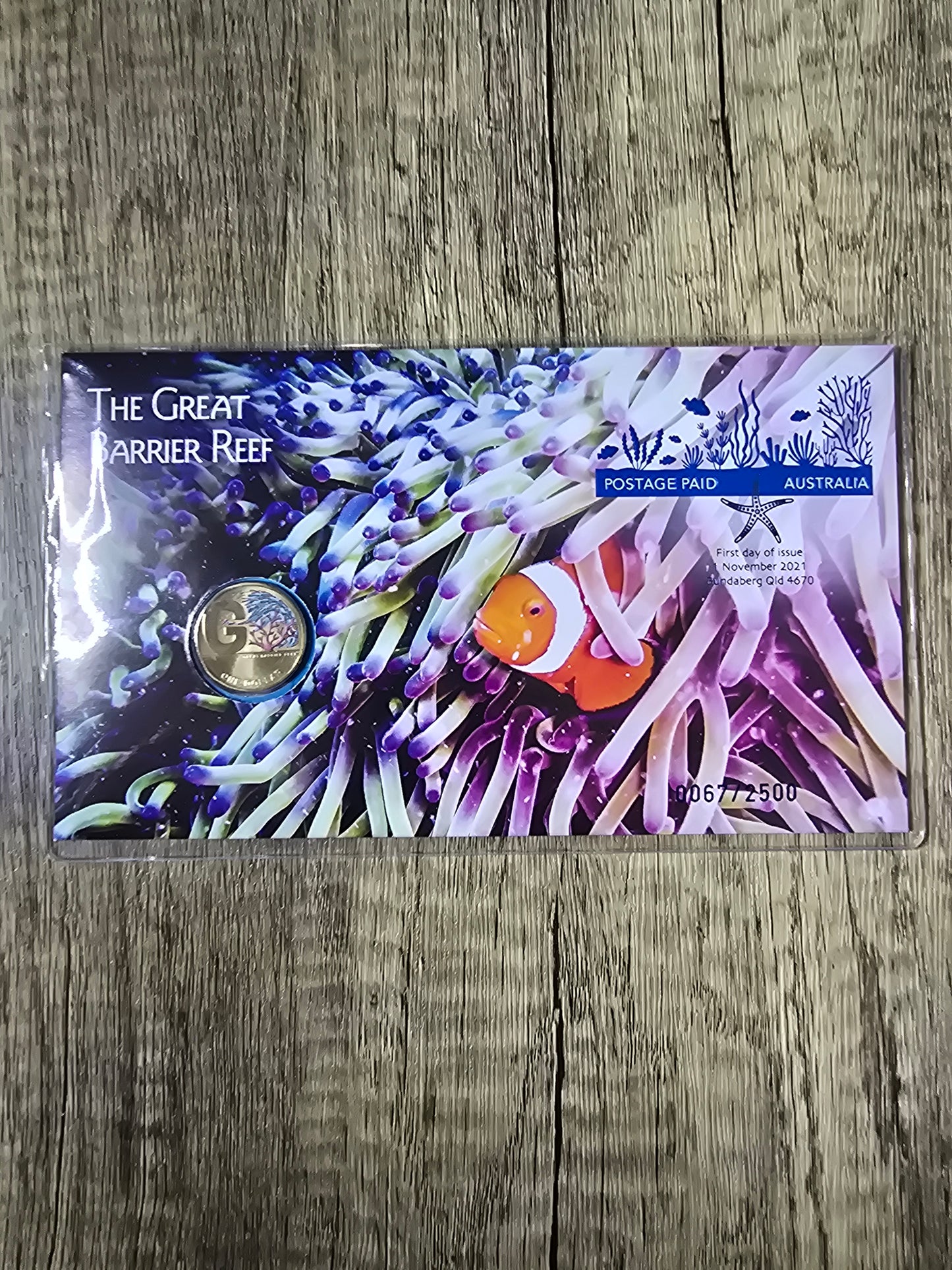 Great Barrier Reef Impressions coloured $1 PNC