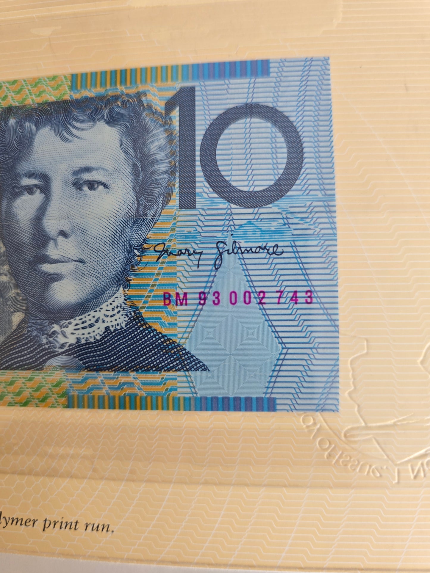 $10 NPA folio Embossed Cover, First-Last, 1993 issue