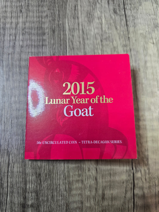 Lunar 50c Card - 2015 Goat (Tetra-Decagon Series)