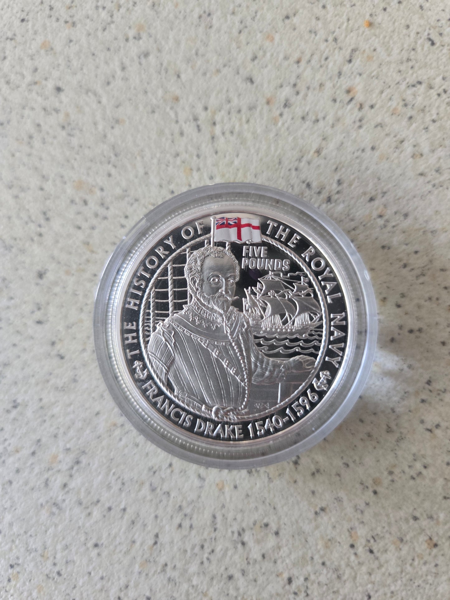 Francis Drake £5 Proof - Ballwick of Jersey 2003