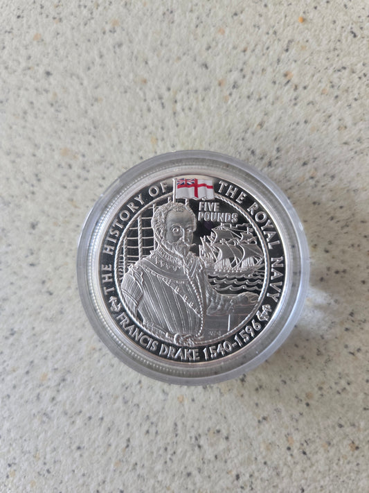 Francis Drake £5 Proof - Ballwick of Jersey 2003