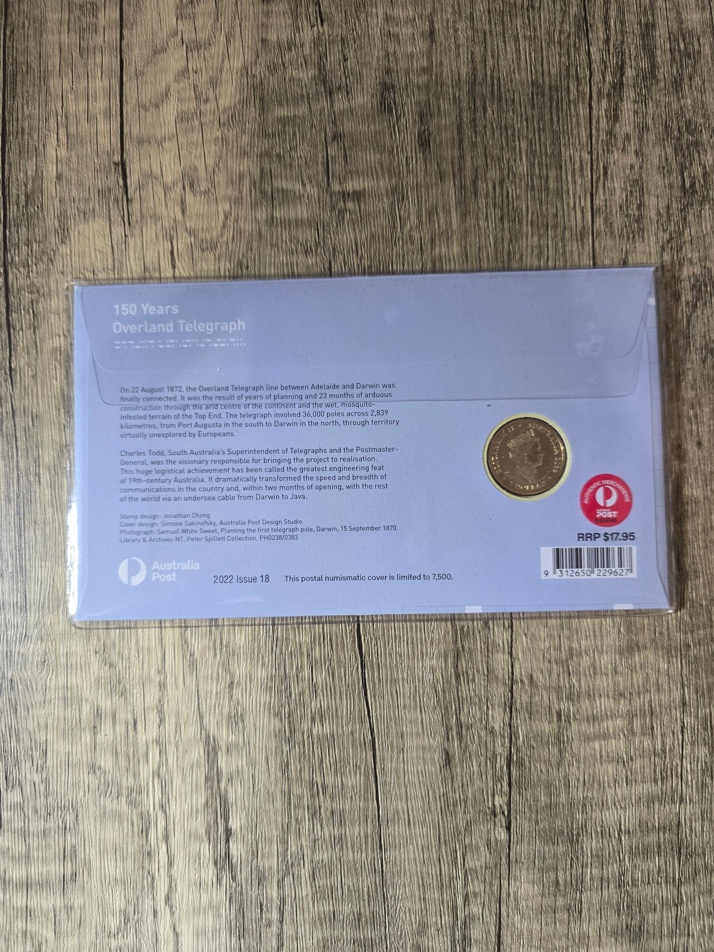 150 years of Overland Telegraph privy $1 PNC