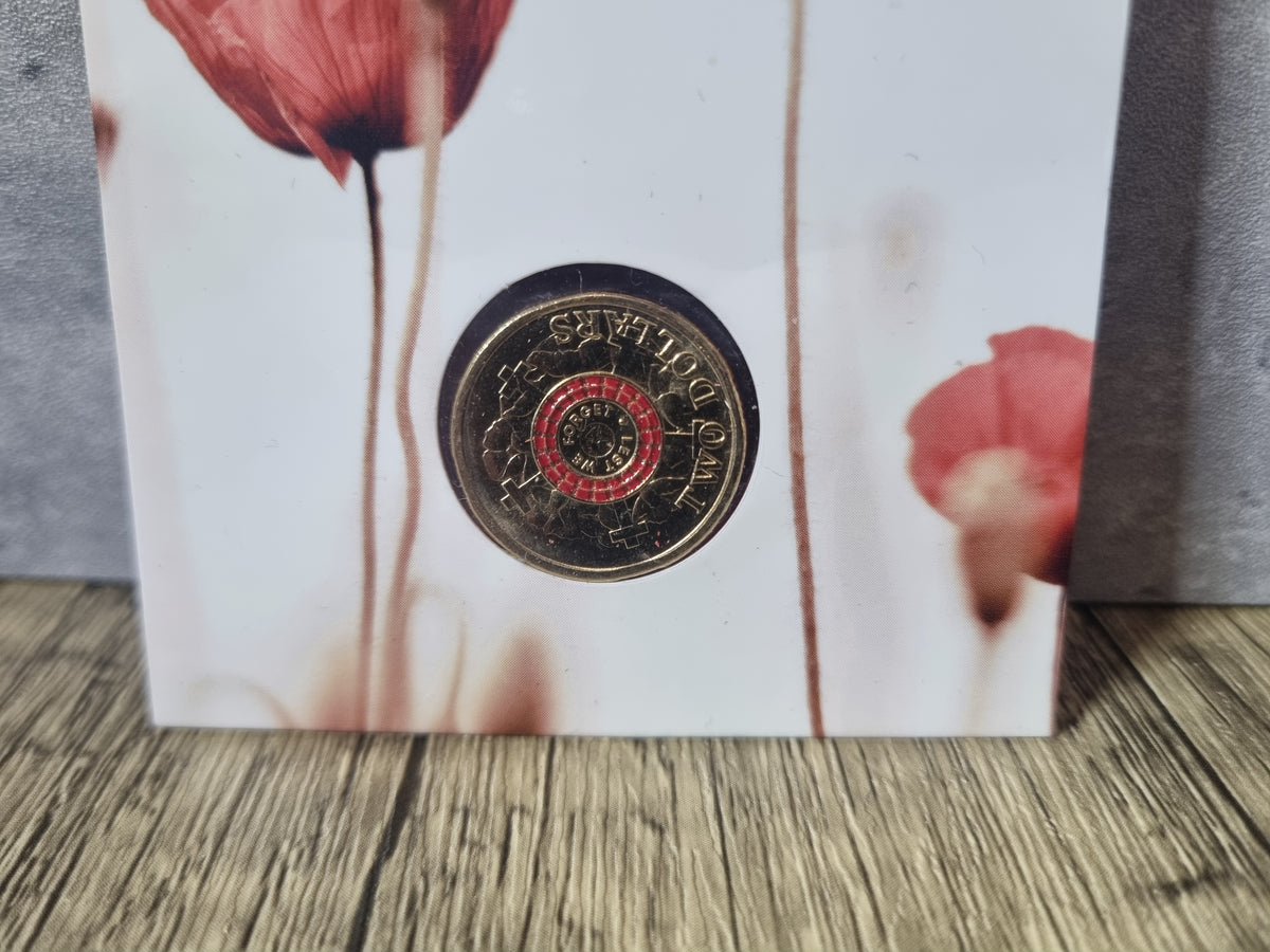War Graves, Lest We Forget, Poppy Counterstamp, 2015 $2 card