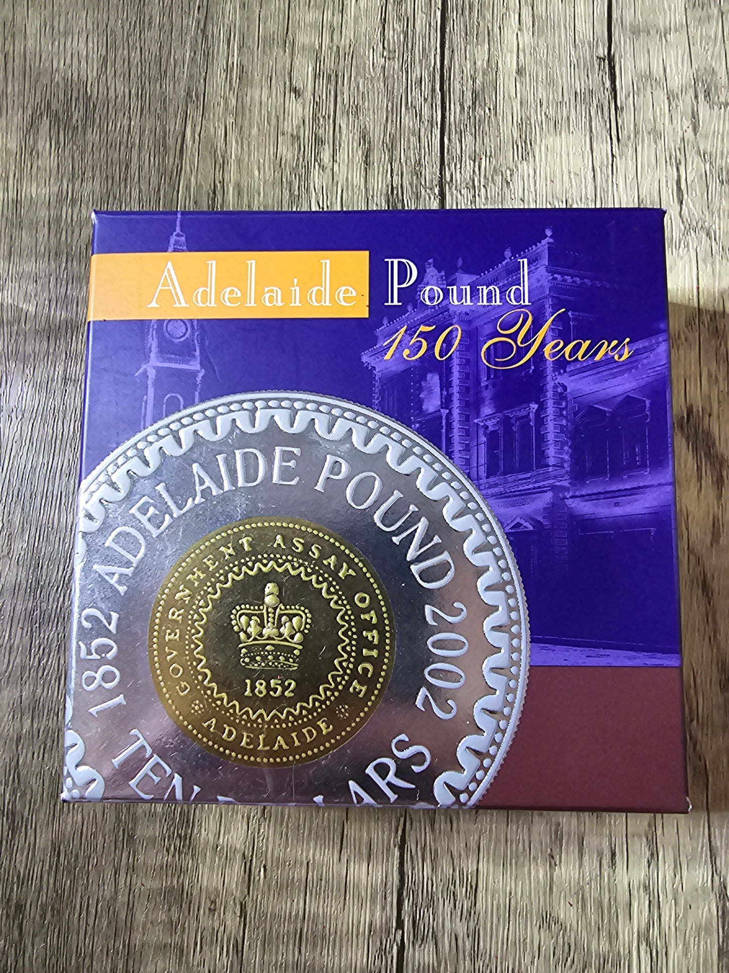 Adelaide Pound 150years $10 Silver Proof Gold Gild 60.5g Subscription Coin