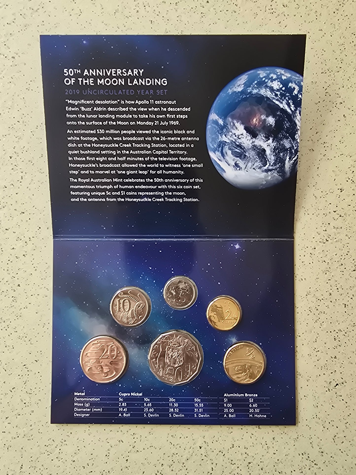 2019 Moon Landing 50th Anniversary Mint Set