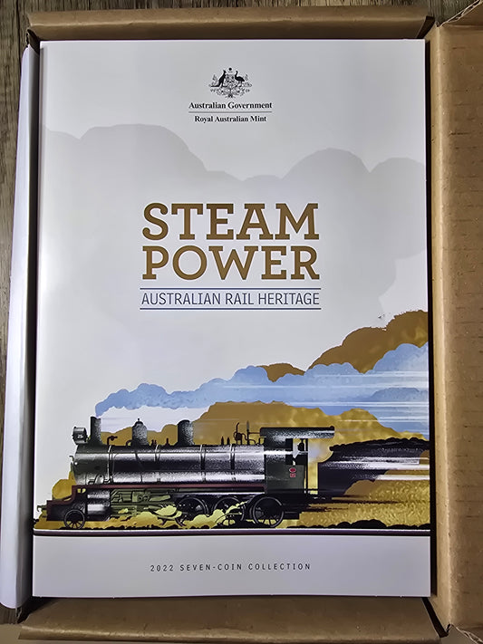 Steam Power - Train Coloured 50c 7 coin set 2021/2022