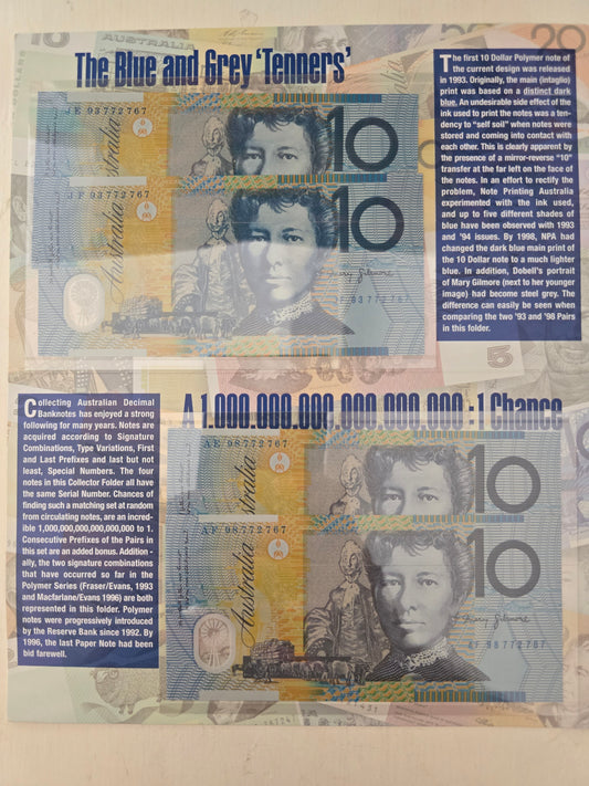Tenners ANDA $10 folio (blue/grey dobell's)