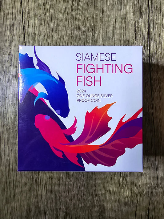 Siamese Fighting Fish coloured proof 1oz 2024