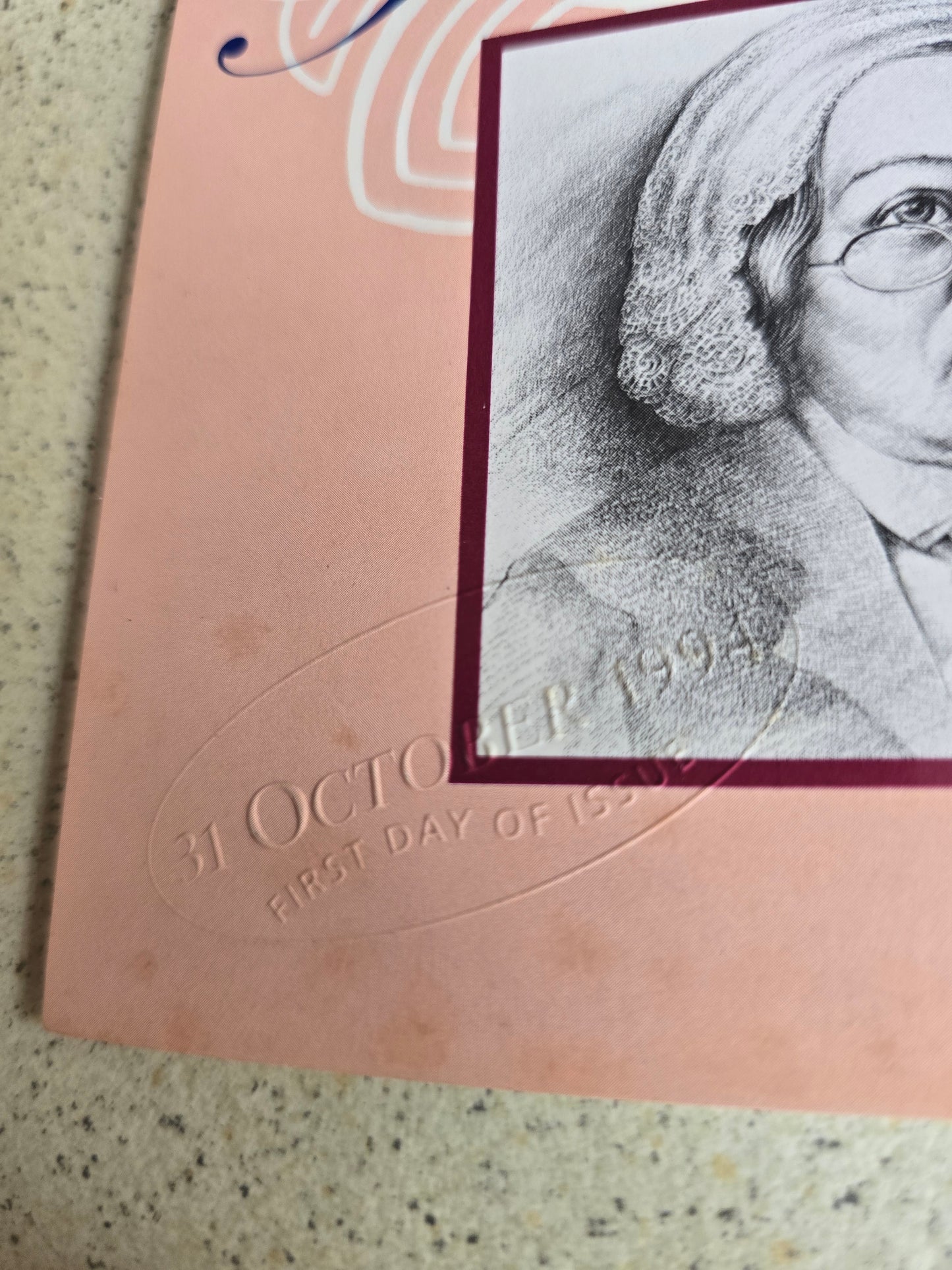 $20 folio Embossed Cover, NPA First-Last 1994 issue