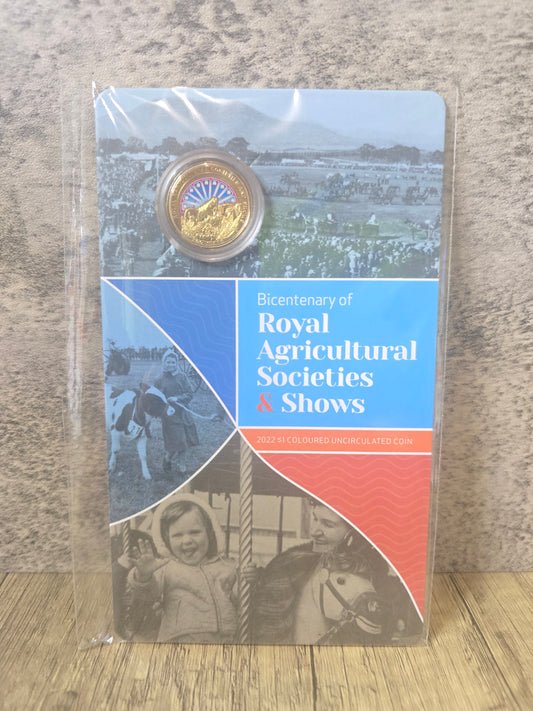 Royal Agriculture and Shows coloured $1 card