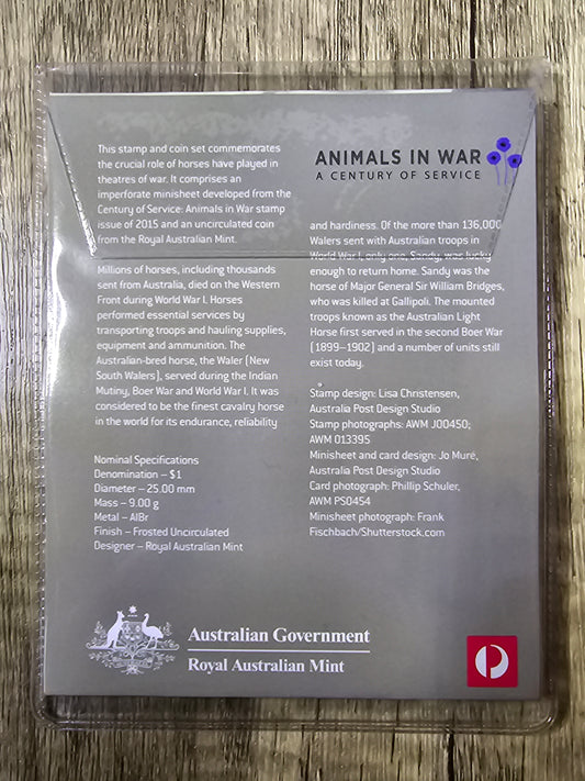Animals In War, Centenary of Service $1 - Impressions 2015 4/150