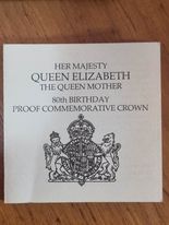Queens Mother 80th Birthday Crown Silver Proof 1980