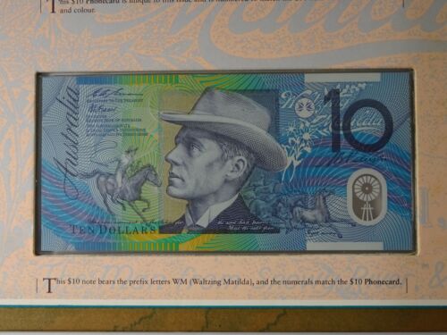 $10 Note Folder - 100 years of Waltzing Matilda (1895-1995) - Red Serial
