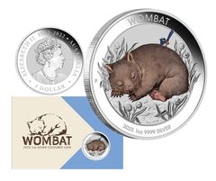 Wombat Coloured 1oz 2023 Perth Mint Card